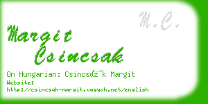 margit csincsak business card